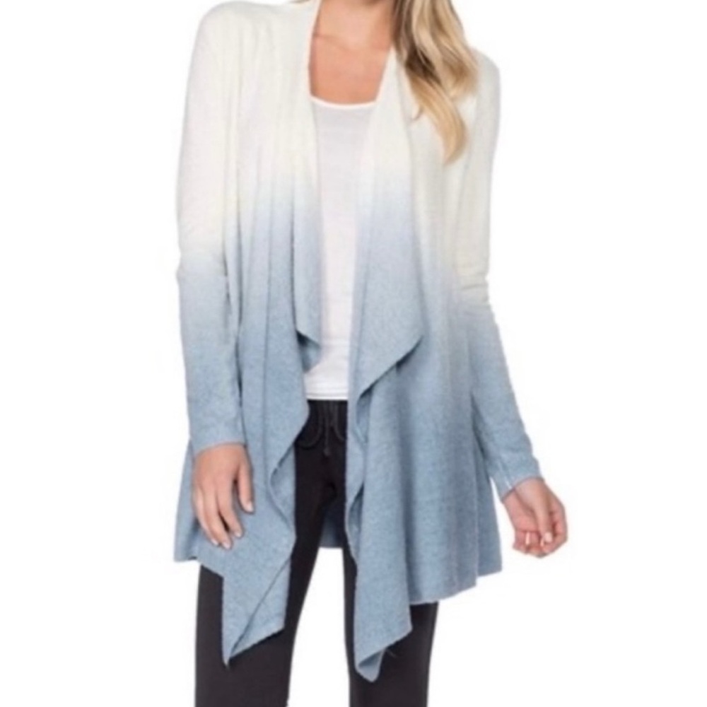 Barefoot Dreams Blue and White Gradient Cardigan